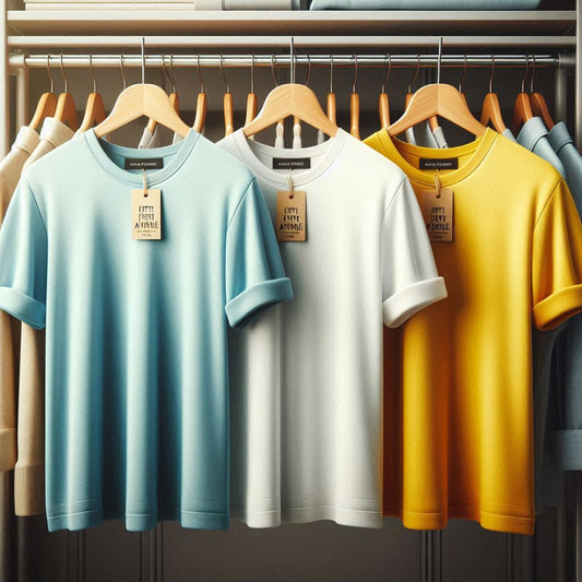 Fifth Avenue Pack of 3 Womens Plain Boyfriend White Yellow Light Blue T-Shirts FAWNBTS28